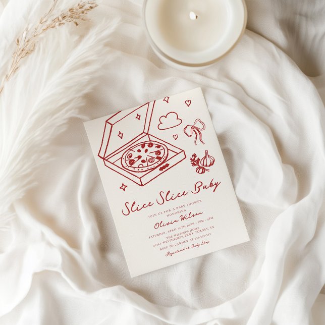 Slice Slice Baby Pizza Baby Dusche Einladung (Von Creator hochgeladen)