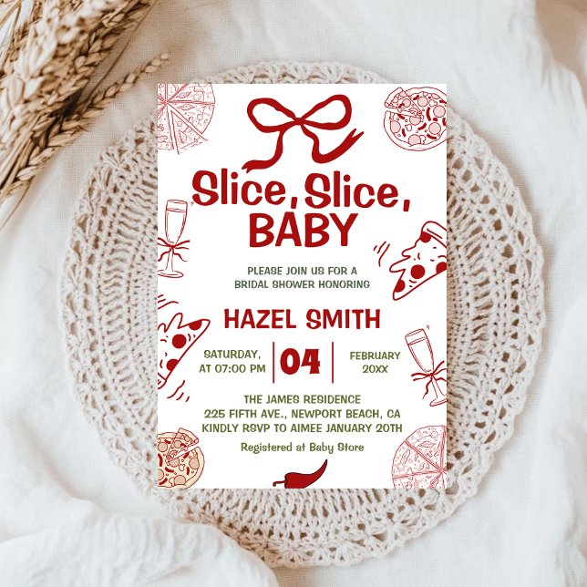 Slice, Slice, Baby! Pizza Baby Dusche Einladung (Von Creator hochgeladen)