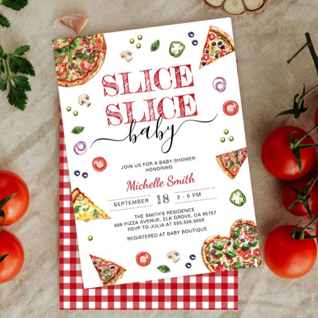 Slice Slice Baby | Pizza Baby Dusche Einladung (Von Creator hochgeladen)