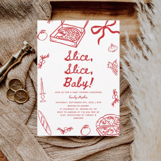 Slice Slice Baby Pizza Baby Dusche Einladung