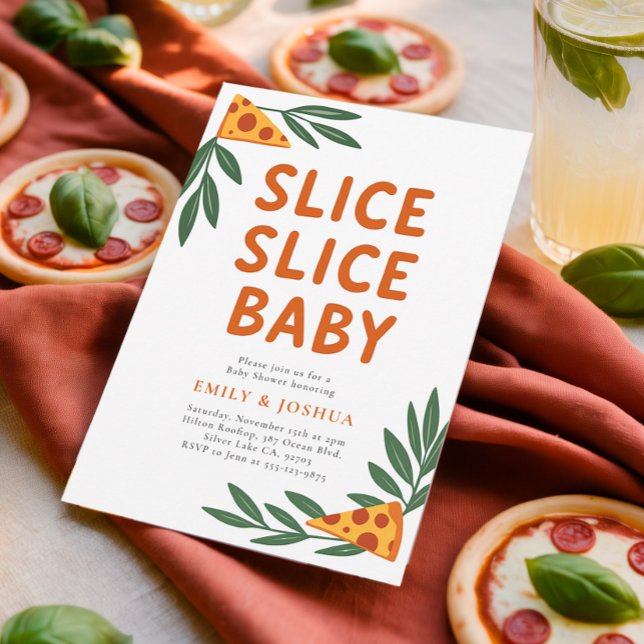 Slice Slice Baby Pizza Baby Dusche Einladung (Von Creator hochgeladen)