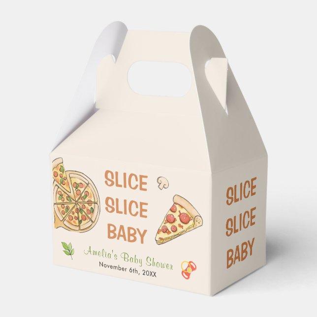 Slice Slice Baby Pizza Baby Dusche Geschenkschachtel (Vorderseite)