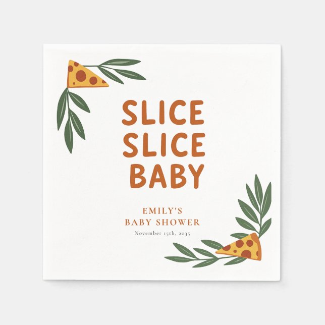 Slice Slice Baby Pizza Baby Dusche Serviette (Vorderseite)