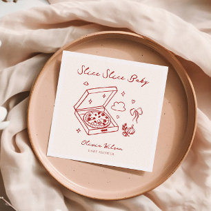Slice Slice Baby Pizza Baby Dusche Serviette