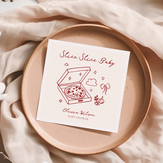 Slice Slice Baby Pizza Baby Dusche Serviette (Von Creator hochgeladen)