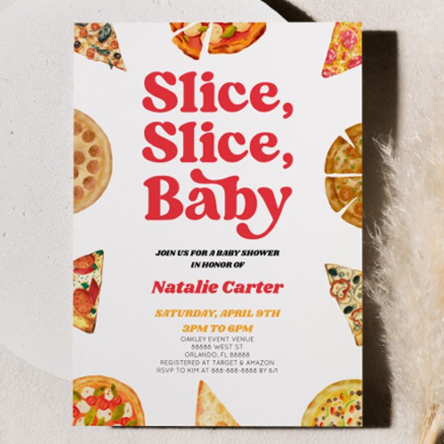 Slice, Slice, Baby! Pizza Baby Shower Einladung (Von Creator hochgeladen)