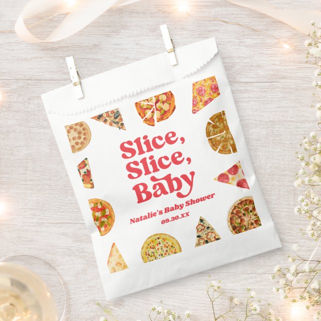 Slice, Slice, Baby! Pizza Baby Shower Geschenktütchen (Ausgeschnitten)