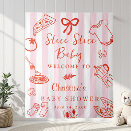 Slice Slice Baby Pizza Baby Shower Hintergrund Wandteppich