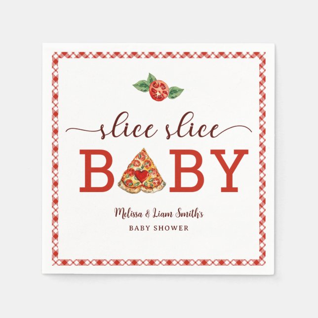 Slice Slice Baby Pizza Baby Shower Napkins - Fun F Serviette (Vorderseite)