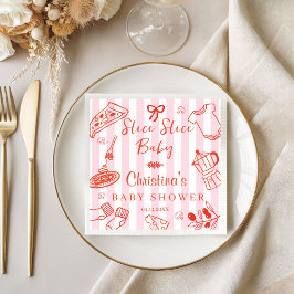 Slice Slice Baby Pizza & Baby Shower Papiernapkin Serviette
