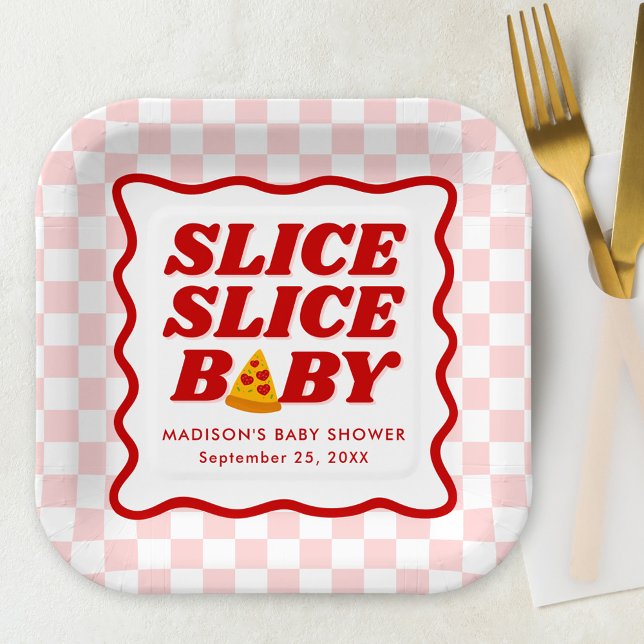 Slice Slice Baby Pizza Baby Shower Pappteller (Von Creator hochgeladen)