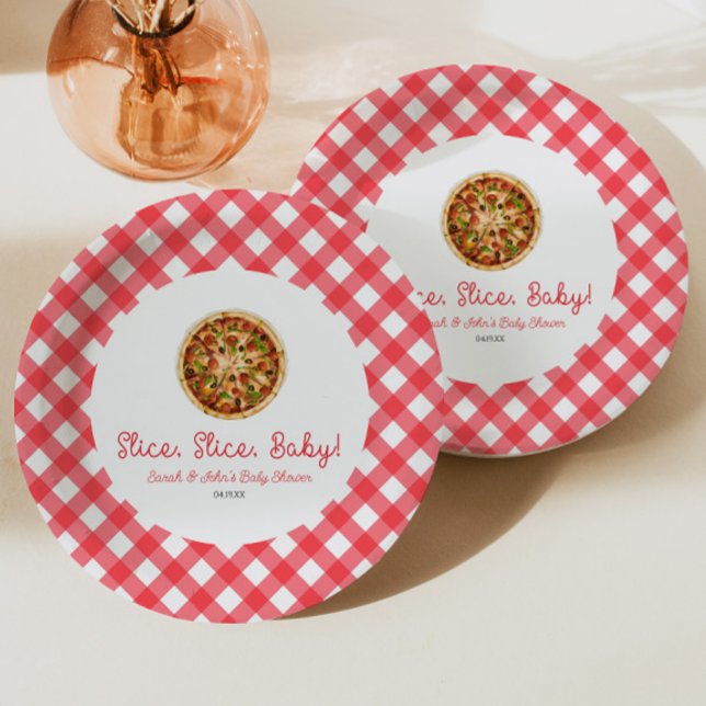 Slice, Slice, Baby! Pizza Baby Shower Pappteller (Von Creator hochgeladen)