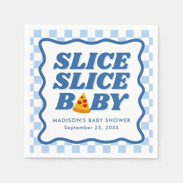 Slice Slice Baby Pizza Baby Shower Serviette (Vorderseite)