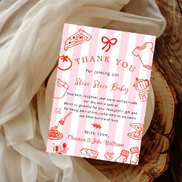 Slice Slice Baby Pizza Baby Shower Thank you Card Einladung