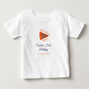 Slice Slice Baby Pizza braun 1. Geburtstag T-shirt