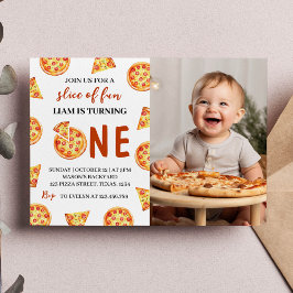 Slice Slice Baby Pizza Geburtstag Foto Einladung
