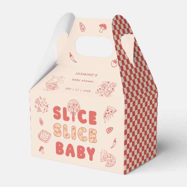 Slice Slice Baby Pizza Hand Drawn Baby Shower Geschenkschachtel (Vorderseite)