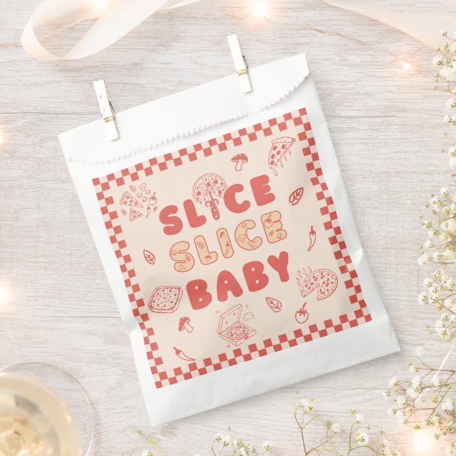 Slice Slice Baby Pizza Hand Drawn Baby Shower Geschenktütchen (Ausgeschnitten)