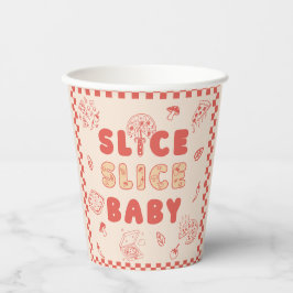Slice Slice Baby Pizza Hand Drawn Baby Shower Pappbecher