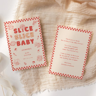 Slice Slice Baby Pizza Handgezeichnete Babyparty Dankeskarte