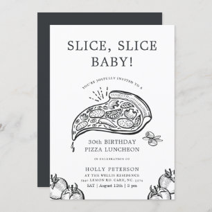 Slice, Slice Baby   Pizza Themed Birthday Luncheon Einladung