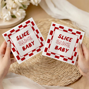 Slice Slice Baby Rotes Baby Shower Italienisch Serviette