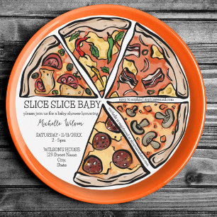 Slice Slice Baby Rustikale Pizza Geschlecht neutra Einladung
