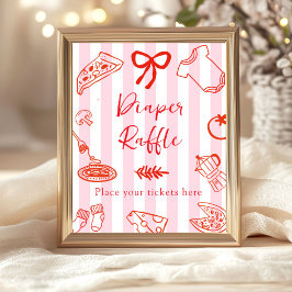 Slice Slice Baby Windel-Raffel Baby Shower Poster
