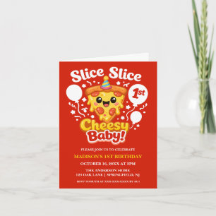 Slice Slice Cheesy Baby Pizza 1. Geburtstag Einladung