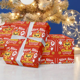 Slice Slice Cheesy Baby Pizza 1. Geburtstag Geschenkpapier