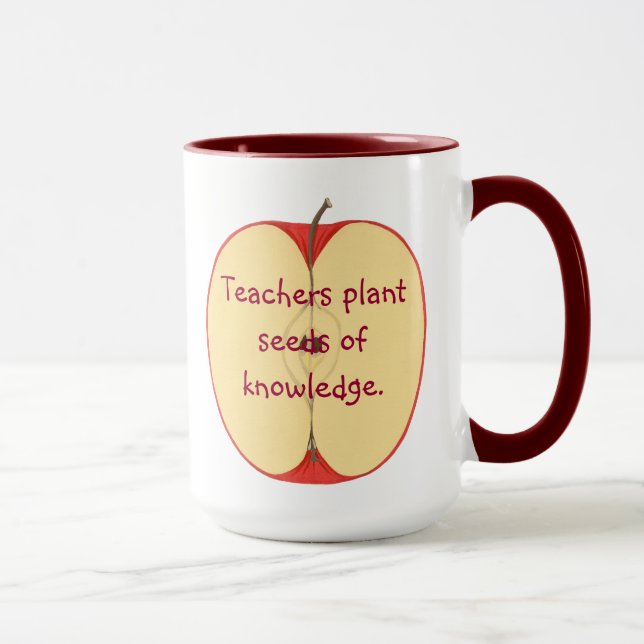 Sliced Apple Teachers Pflanze Samen von Knowledge  Tasse (Rechts)
