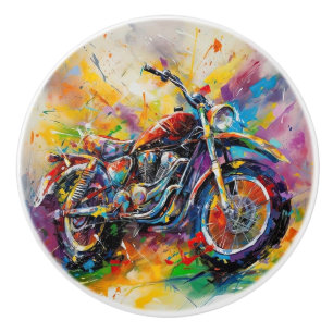 Slick Regenbogen Motorrad Dirt Bike Biker Keramikknauf