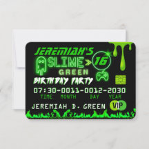 Slide Green VIP Geburtstagspartei Kreditkarte