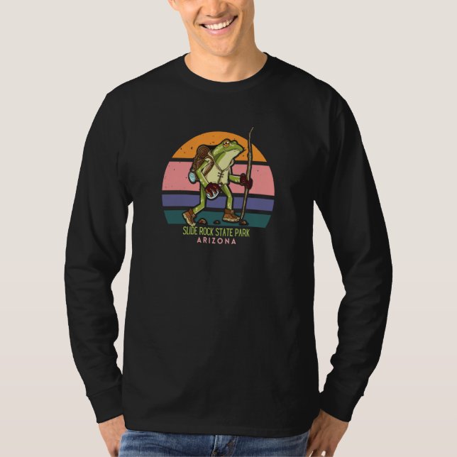 Slide Rock State Park Arizona Hiking Frog Walking  T-Shirt (Vorderseite)