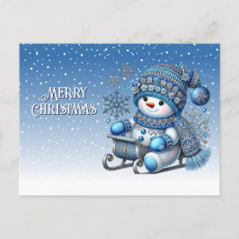 Slide Snowman Weihnachten Weihnachten Postkarte