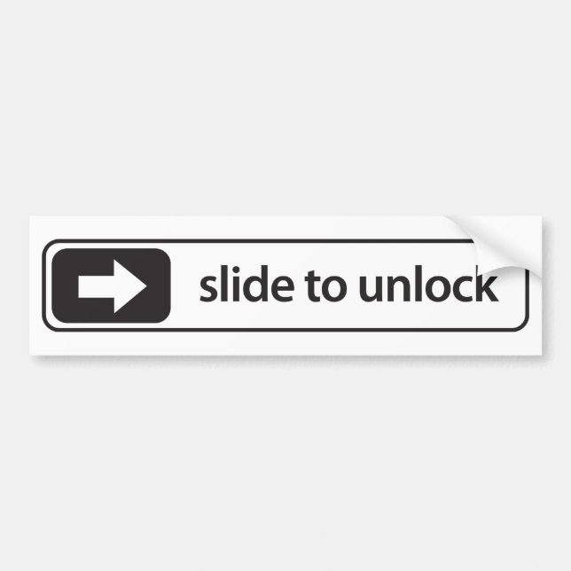 slide to unlock – auto sticker – aufkleber (Vorne)