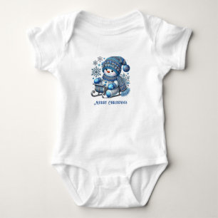 Sliding Snowman Baby Bodysuit Strampler