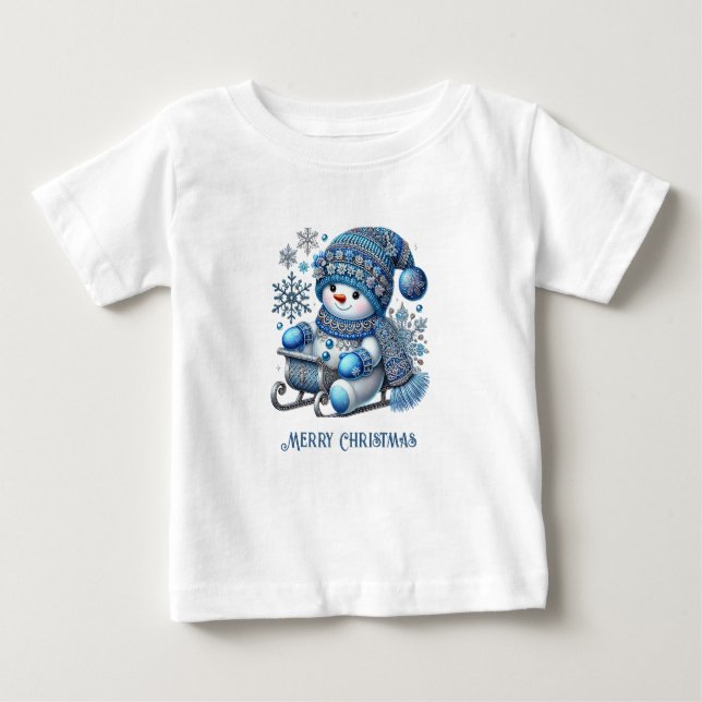 Sliding Snowman Baby T - Shirt (Vorderseite)