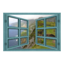 Slieve League Cliffs 6 Pane Open Window Poster
