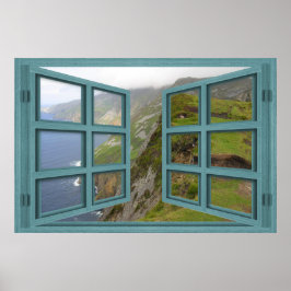 Slieve League Cliffs 6 Pane Open Window Poster