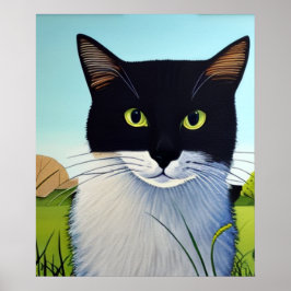 Slight entzücktes Sommerkatzenplakat Poster