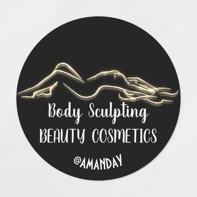 Slim Body Cosmetics Balm Soap Skulptur Gold Etiketten (Design 1)