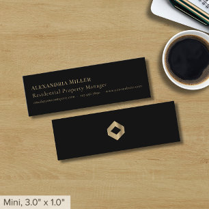 Slim Business Cards mit Black Luxe Logo Mini Visitenkarte