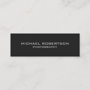 Slim Dark Gray Modern Fotograf Business Card Mini Visitenkarte
