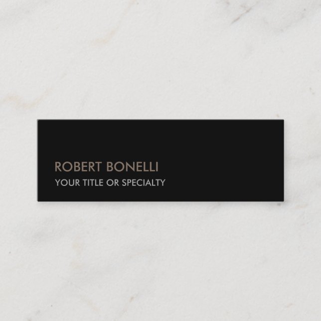 Slim Einzigartig Modernes Schwarzes Stilvoll Mini Visitenkarte (Vorderseite)