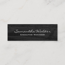 Slim Handwriting Modern Trendy Gray Wood Mini Visitenkarte