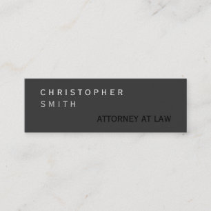 Slim Modern Gray Attorney at Law Business Card Mini Visitenkarte