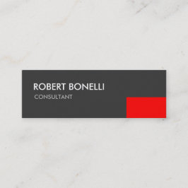 Slim Modern White Text Gray Business Card Mini Visitenkarte