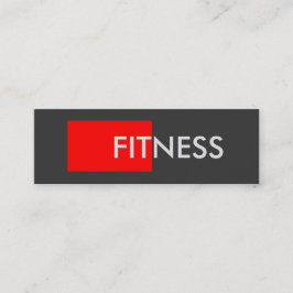 Slim Red Gray Fitness Trainer Business Card Mini Visitenkarte