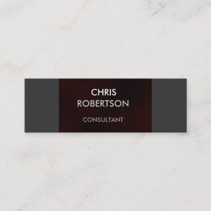 Slim Schlicht Gray Dark Red Attractive Business Ca Mini Visitenkarte